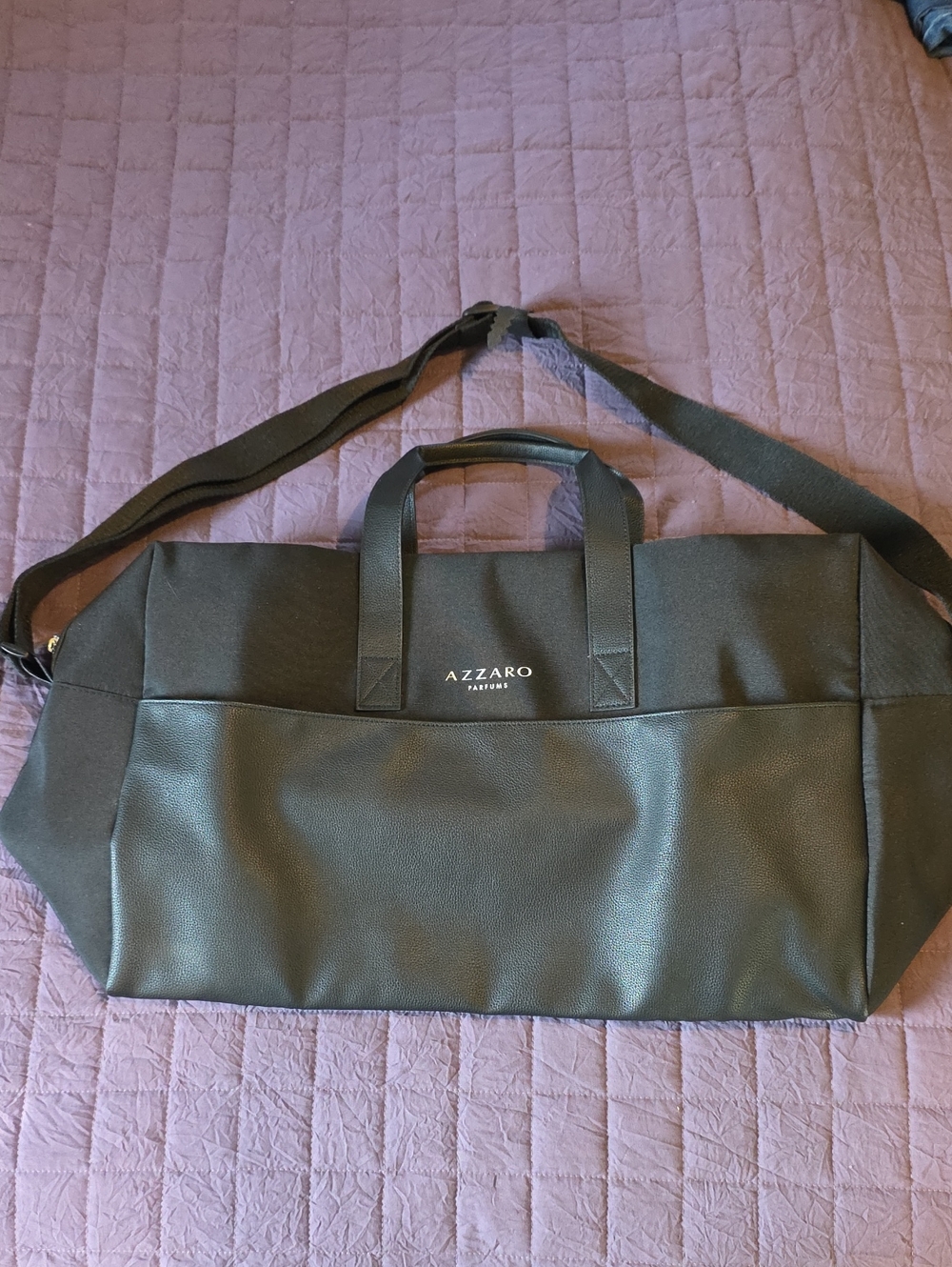 Azzaro Black Men's Duffel Bag with Shoulder Strap